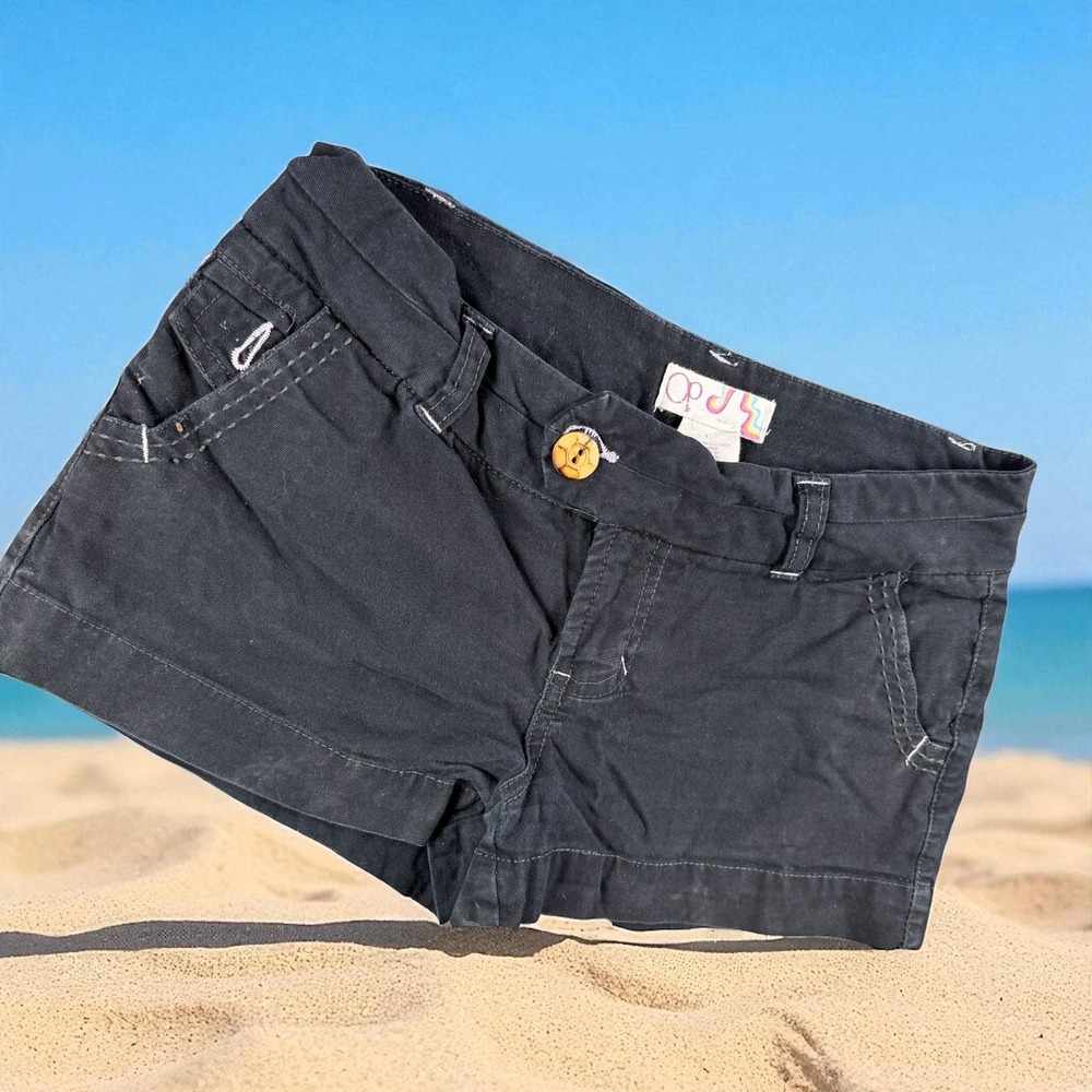 OP Ocean Pacific Shorts Girls Size 1 Black Cotton Blend Casual Beach Resort‎